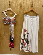 Ivory palazzo fusion outfit