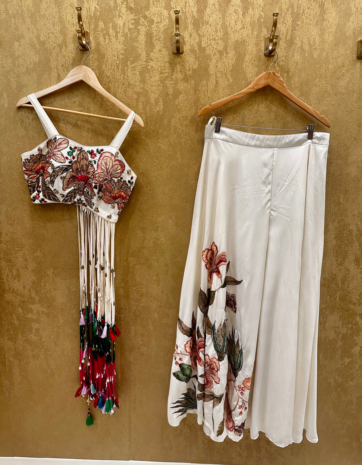 Ivory palazzo fusion outfit