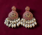 Ruby kundan earrings