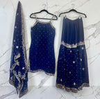 Navy blue garara suit