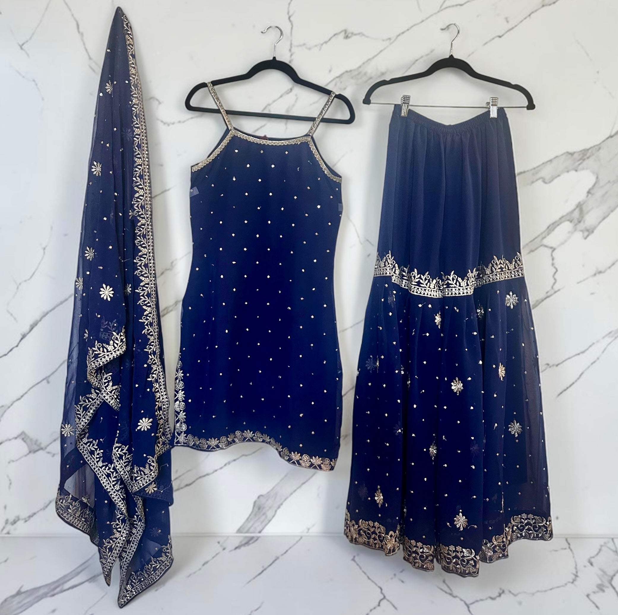 Navy blue garara suit