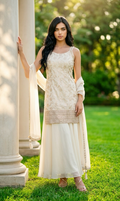 Ivory benarasi sharara suit