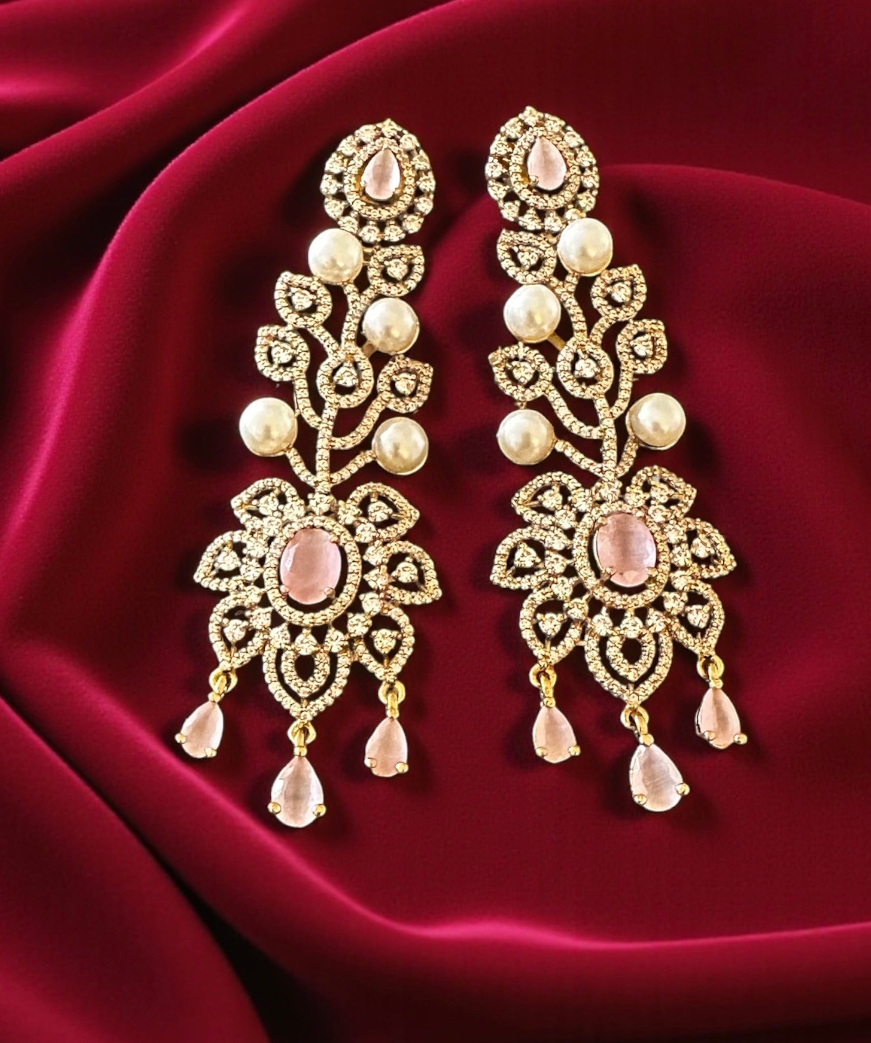 Pink ad earrings
