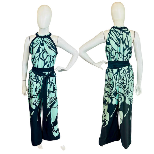 Green printed jumpsuit