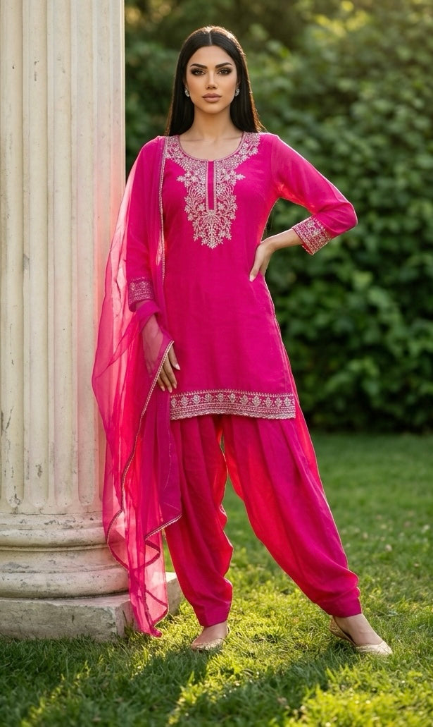 Hot pink salwaar suit