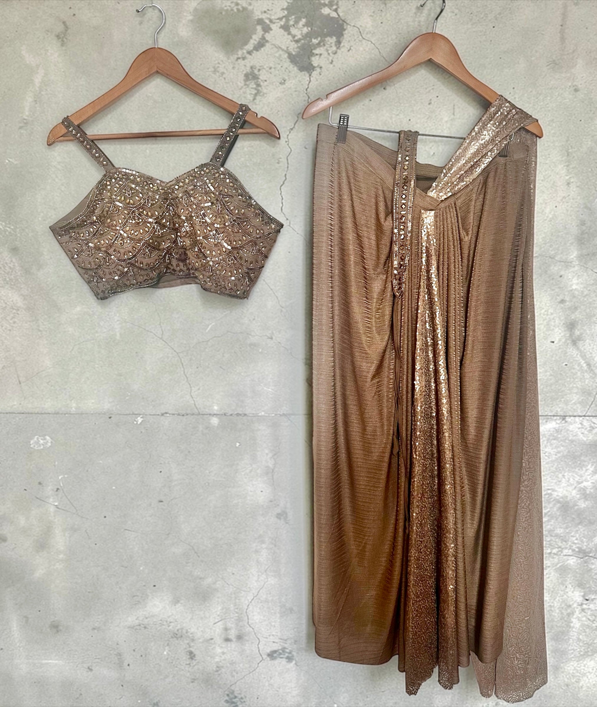 Taupe Lycra drape