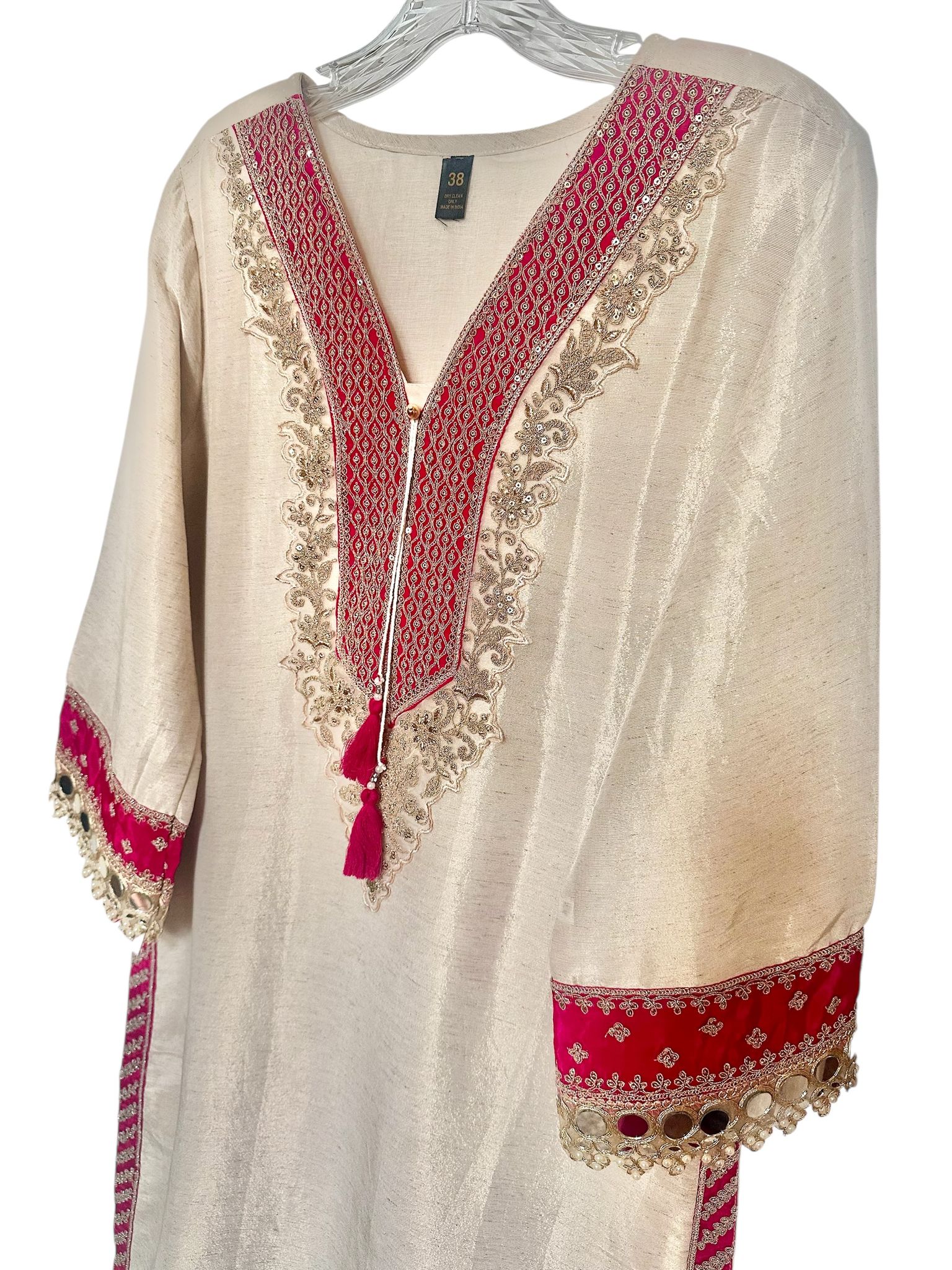 Ivory silk suit