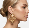 Light peach stone jhumkaas