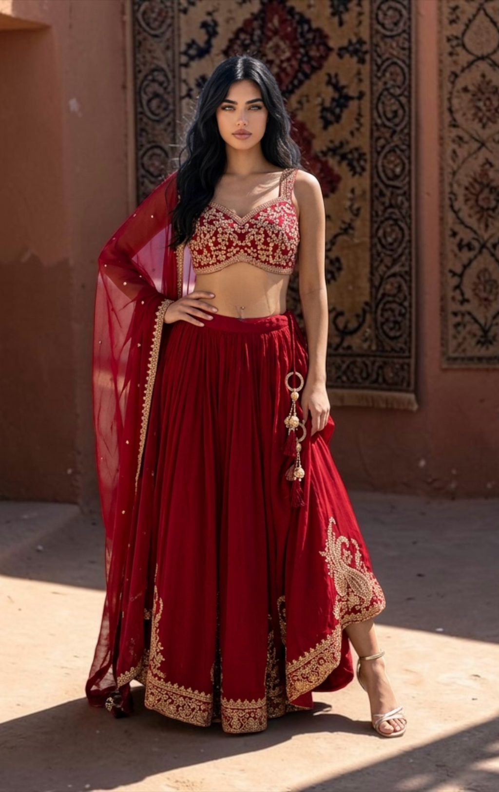 Red lehenga set