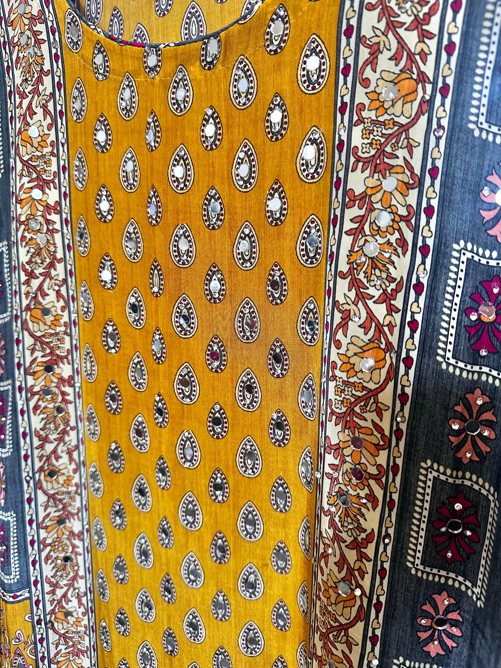Mustard Yellow printed suit
