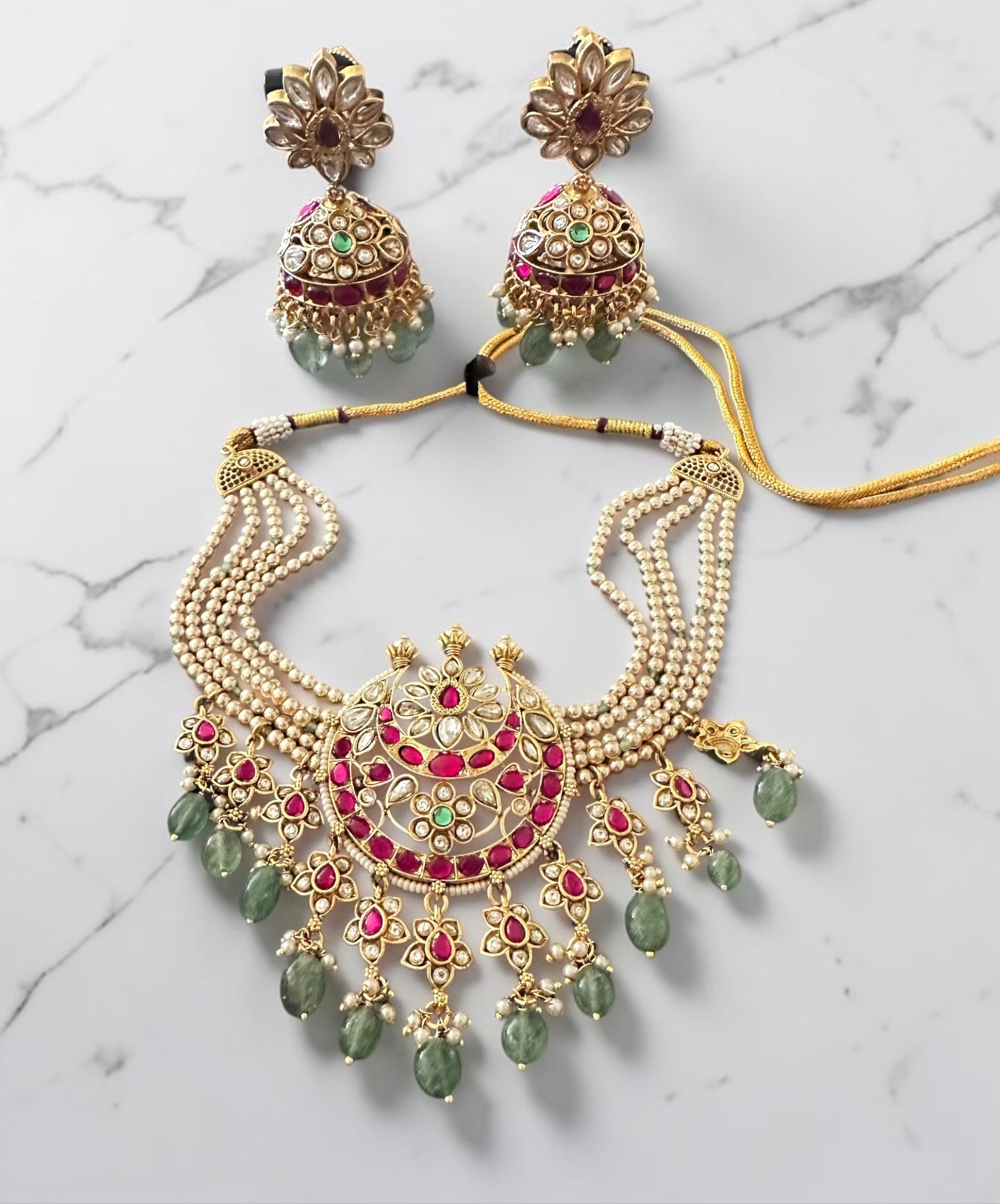 Meenakari kundan set