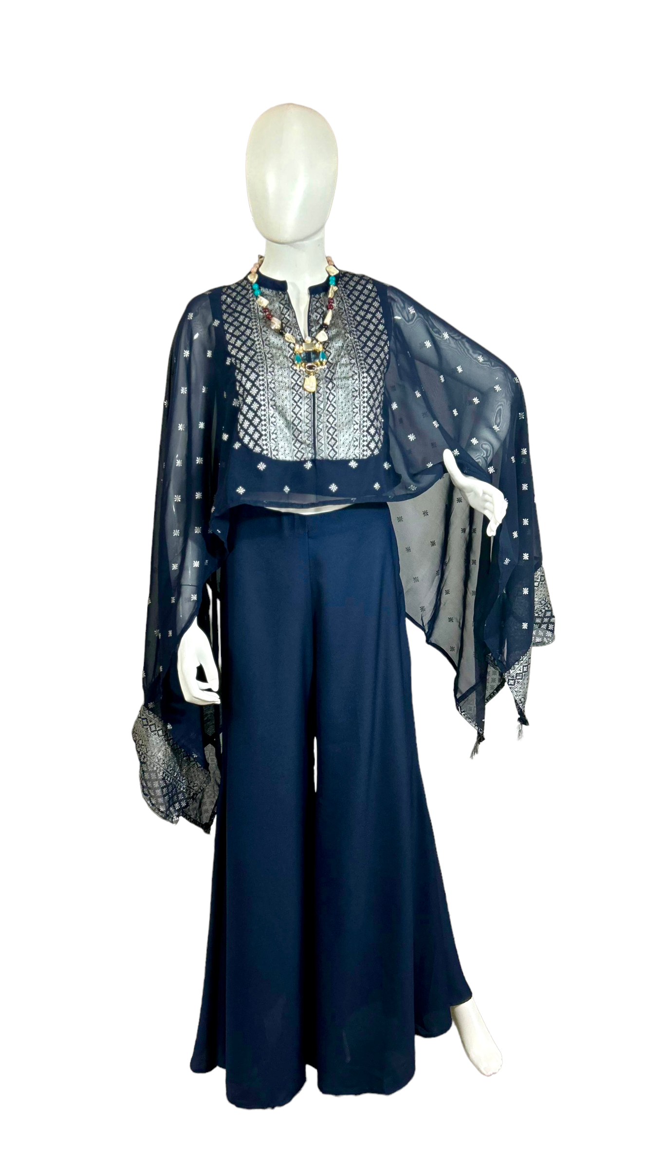 Navy blue cape set