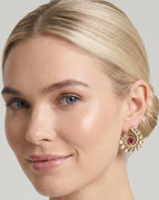 Ruby stone ad earrings
