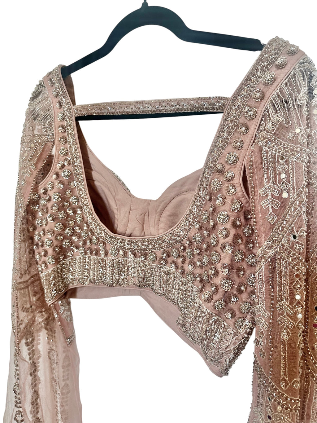 Blush pink dhoti skirt outfit