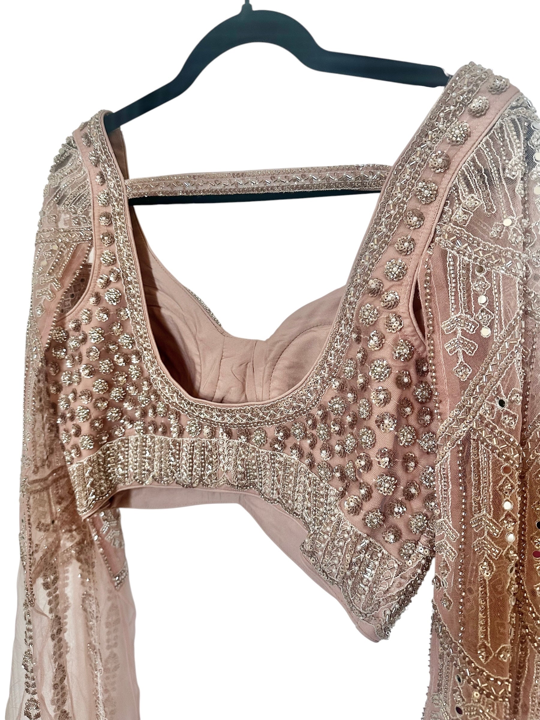 Blush pink dhoti skirt outfit