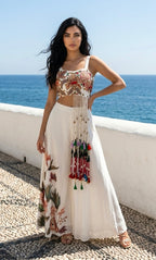 Ivory palazzo fusion outfit