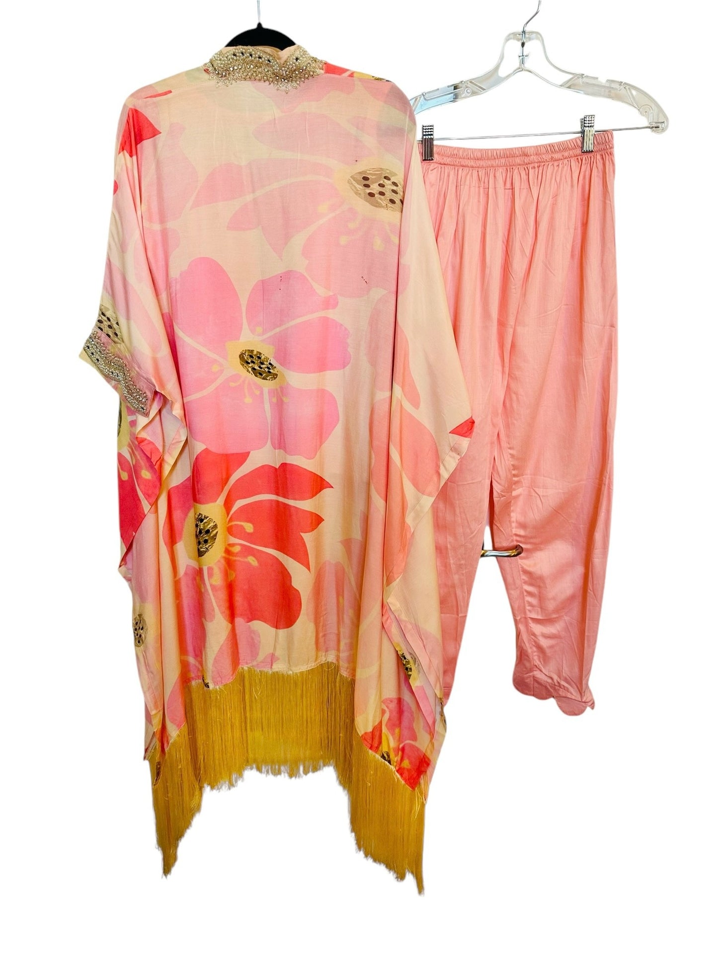 Pink floral kaftaan set