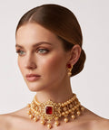 Ruby ad choker set