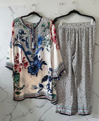 Blue & white printed co-ord set