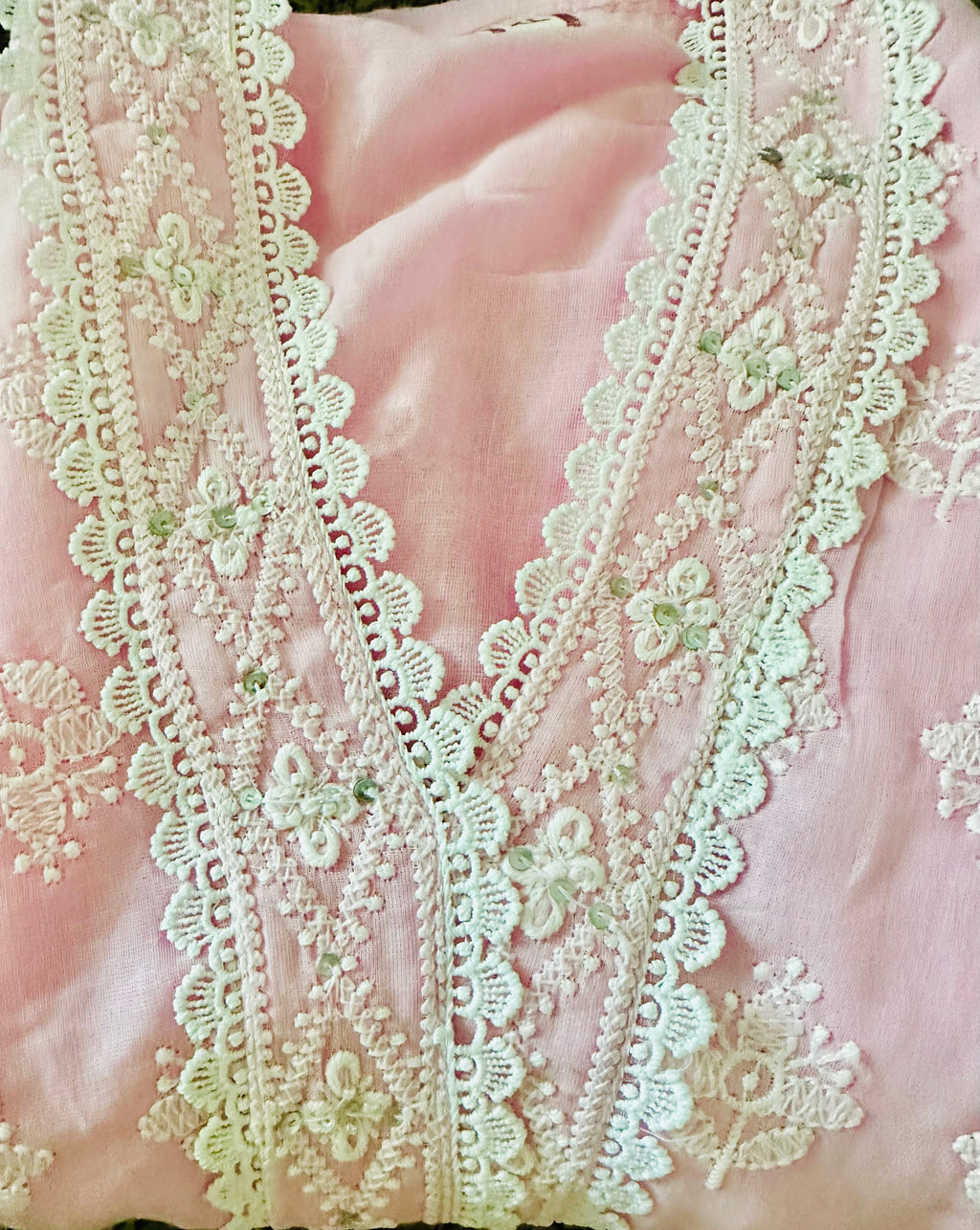 Pink chikankari suit