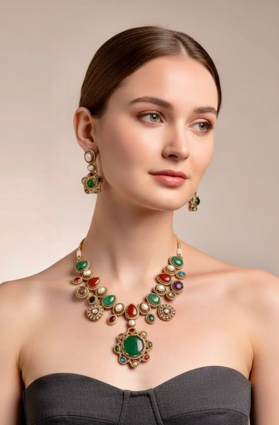 Multi-stone necklace set