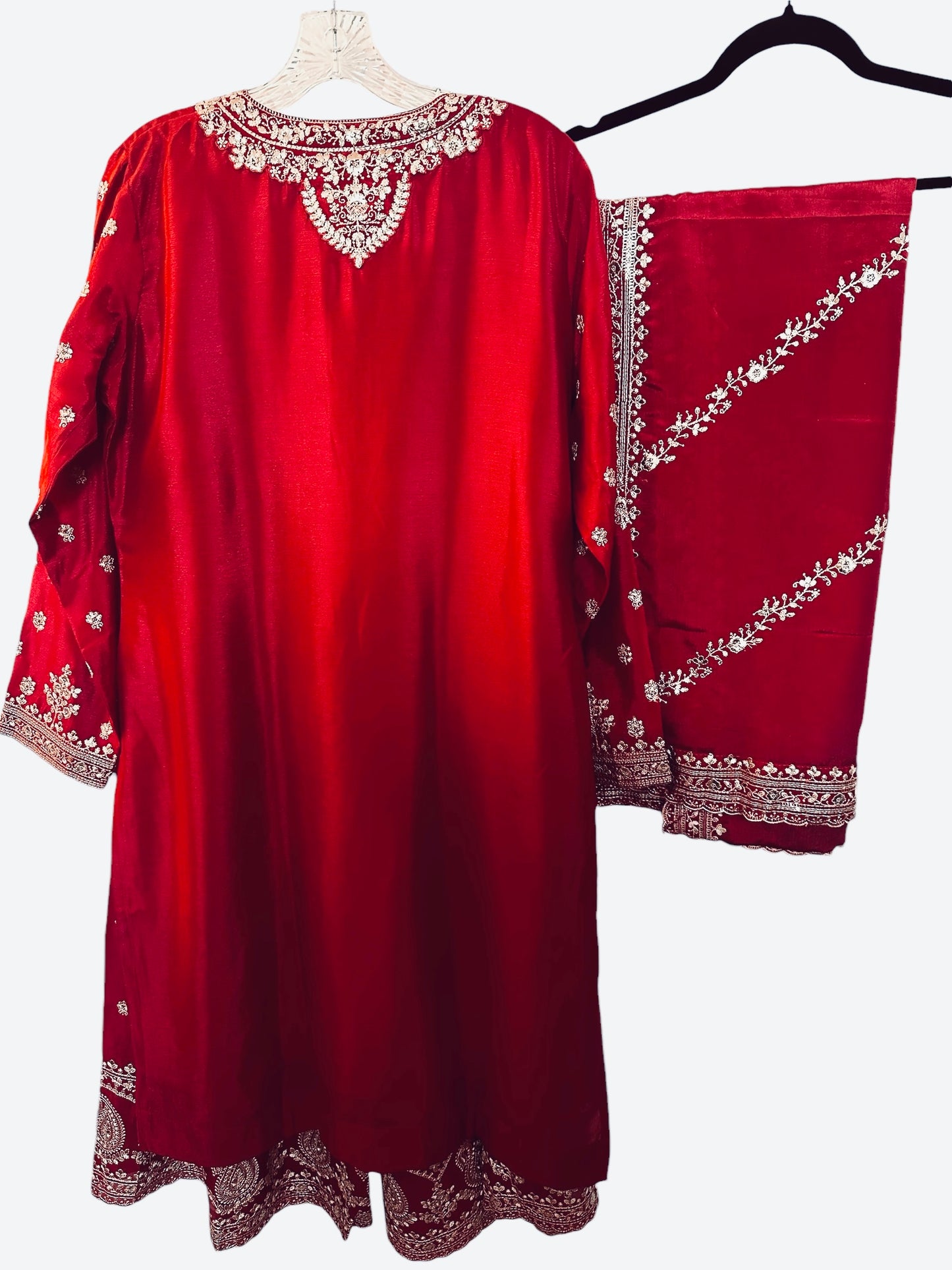 Red sharara suit