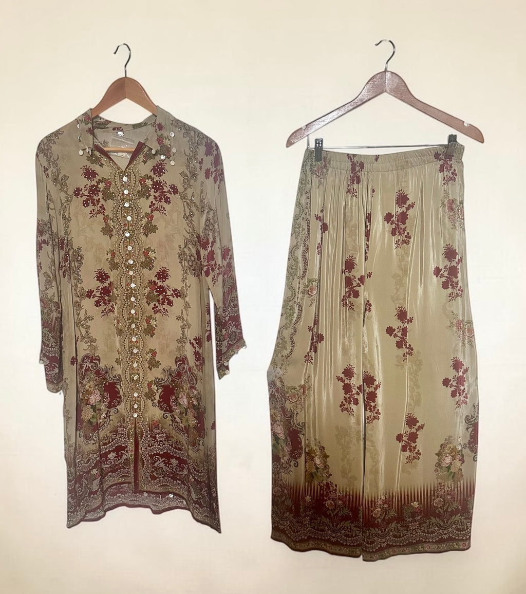 Taupe printed co-ord set