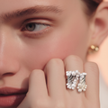 Silver pearl ring