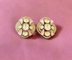 Pink/lavender Polki studs