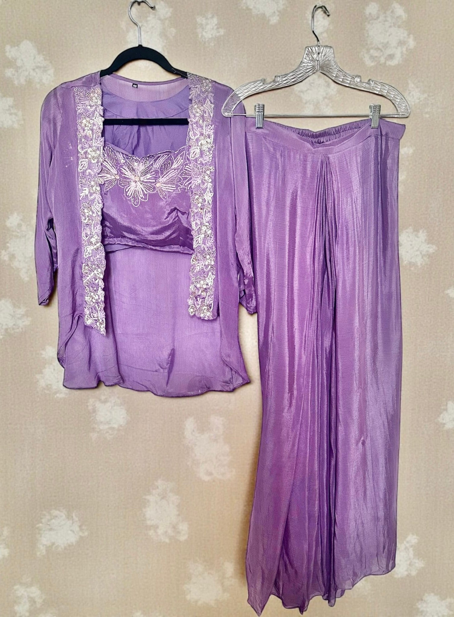 Purple dhoti skirt set