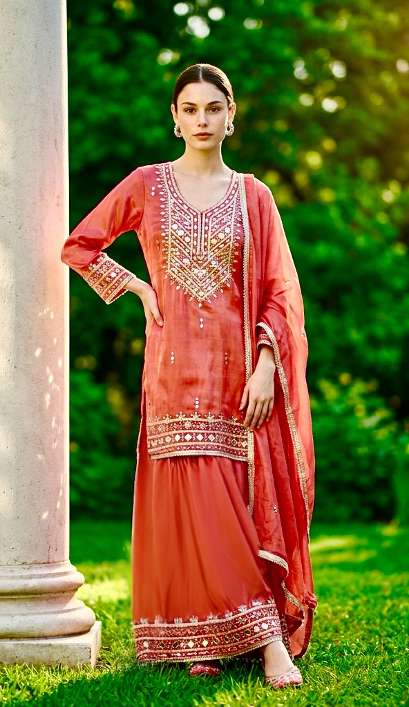 Rustish orange Sharara suit
