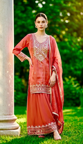 Rustish orange Sharara suit
