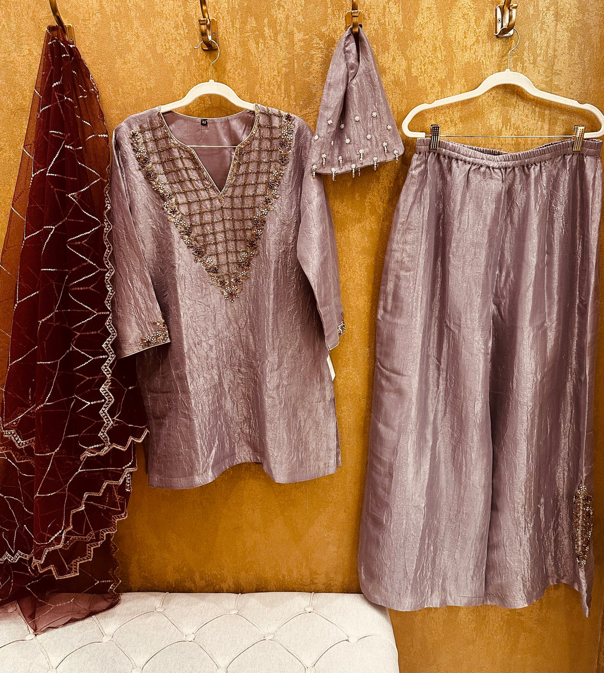 Purple palazzo suit