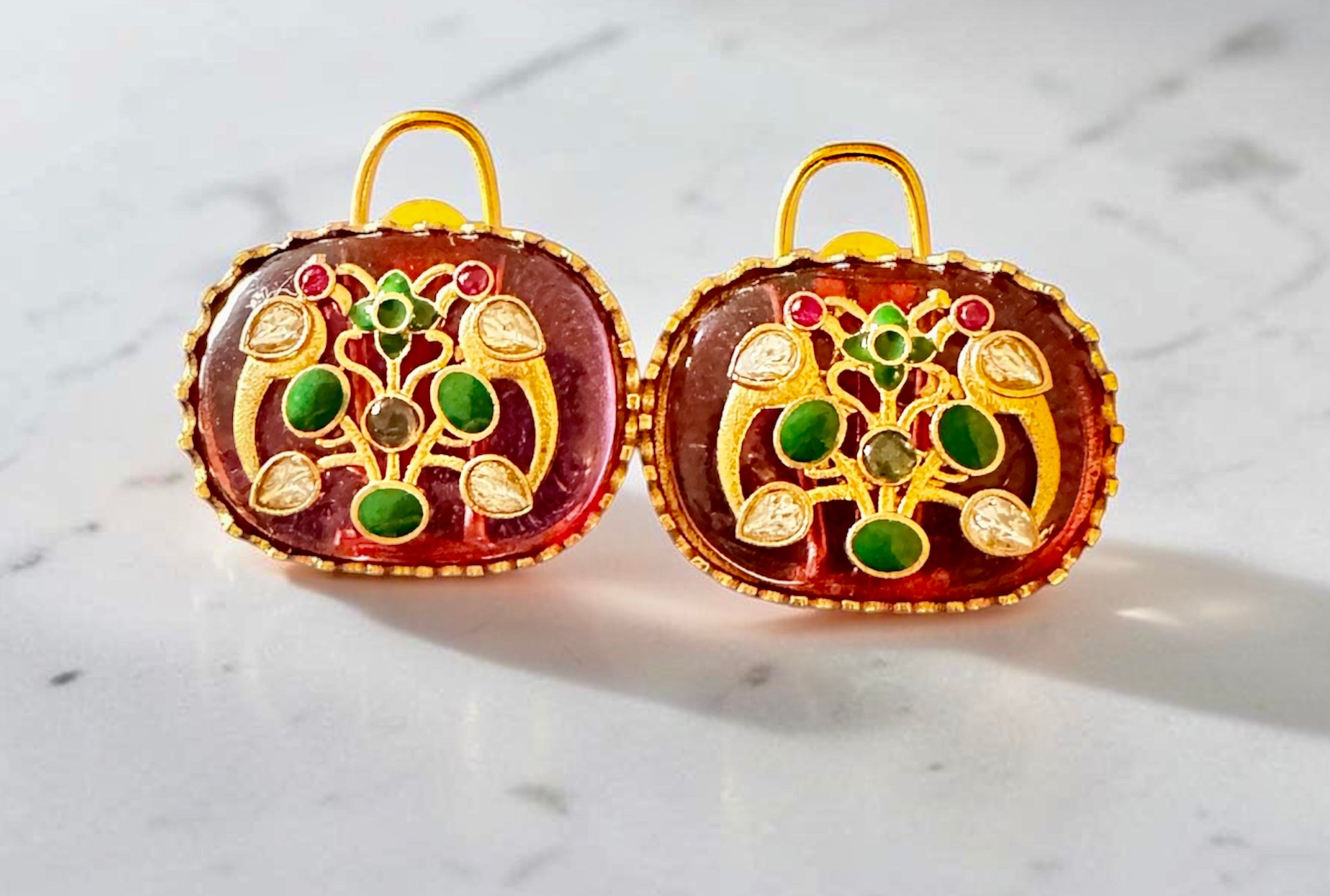 Pink stone studs