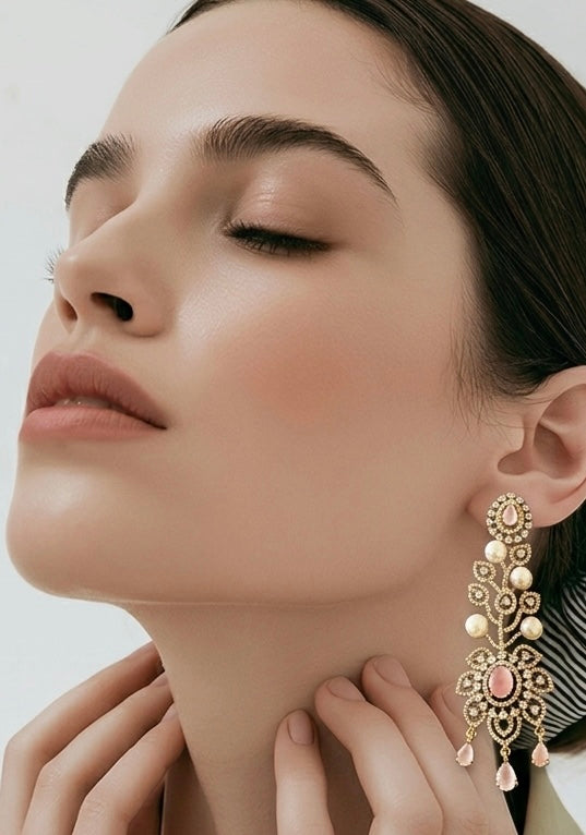Pink ad earrings