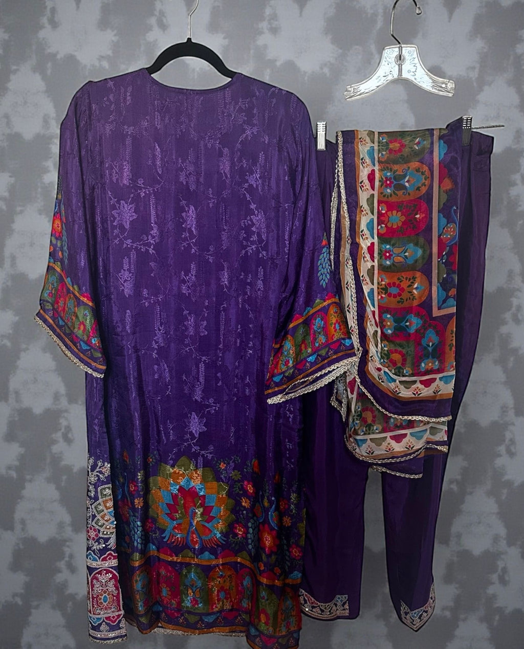 Purple printed suit