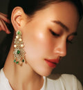 Emerald green ad earrings