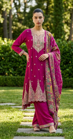 Hot pink anarkali suit