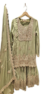 Sea-green Sharara suit