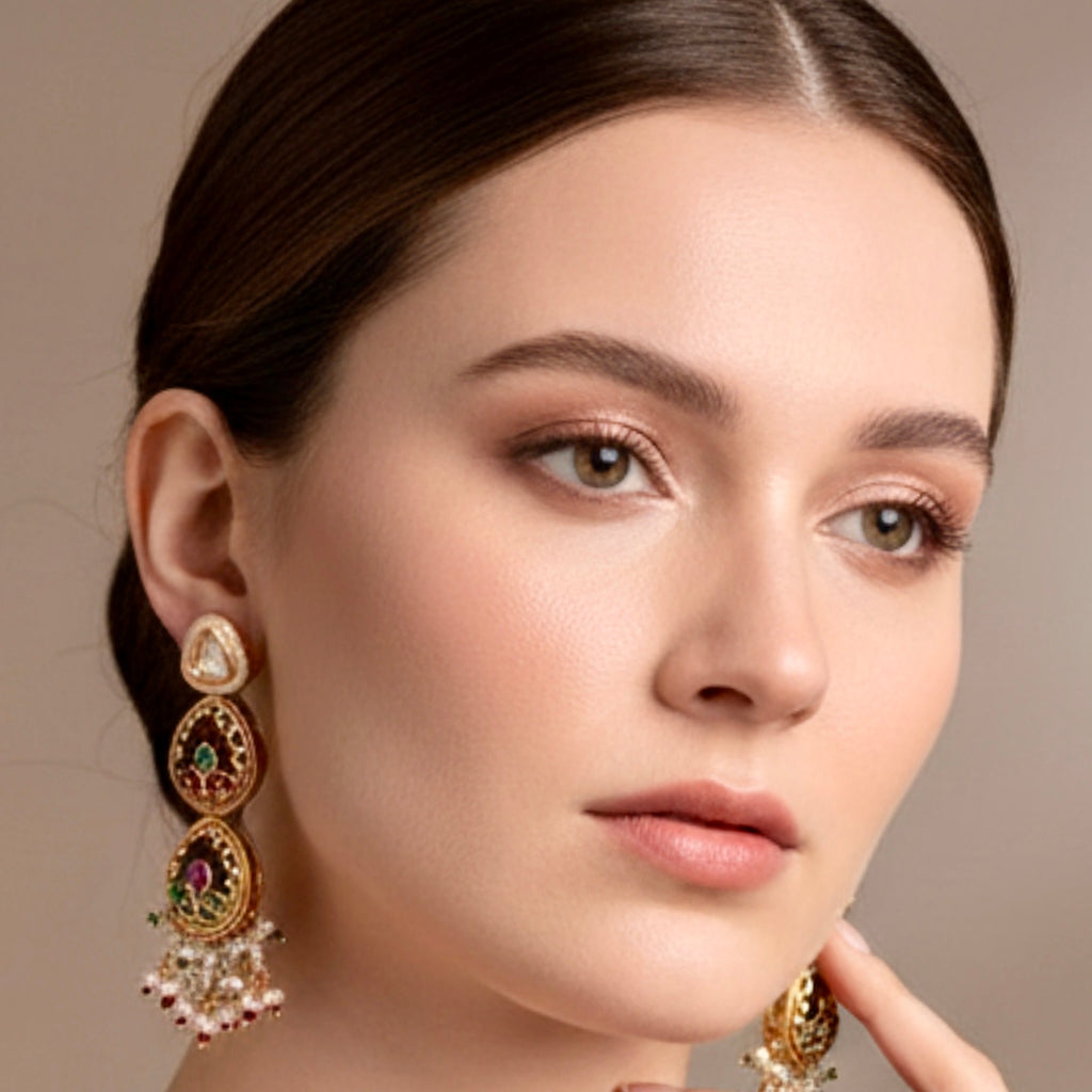 Ruby base Polki earrings