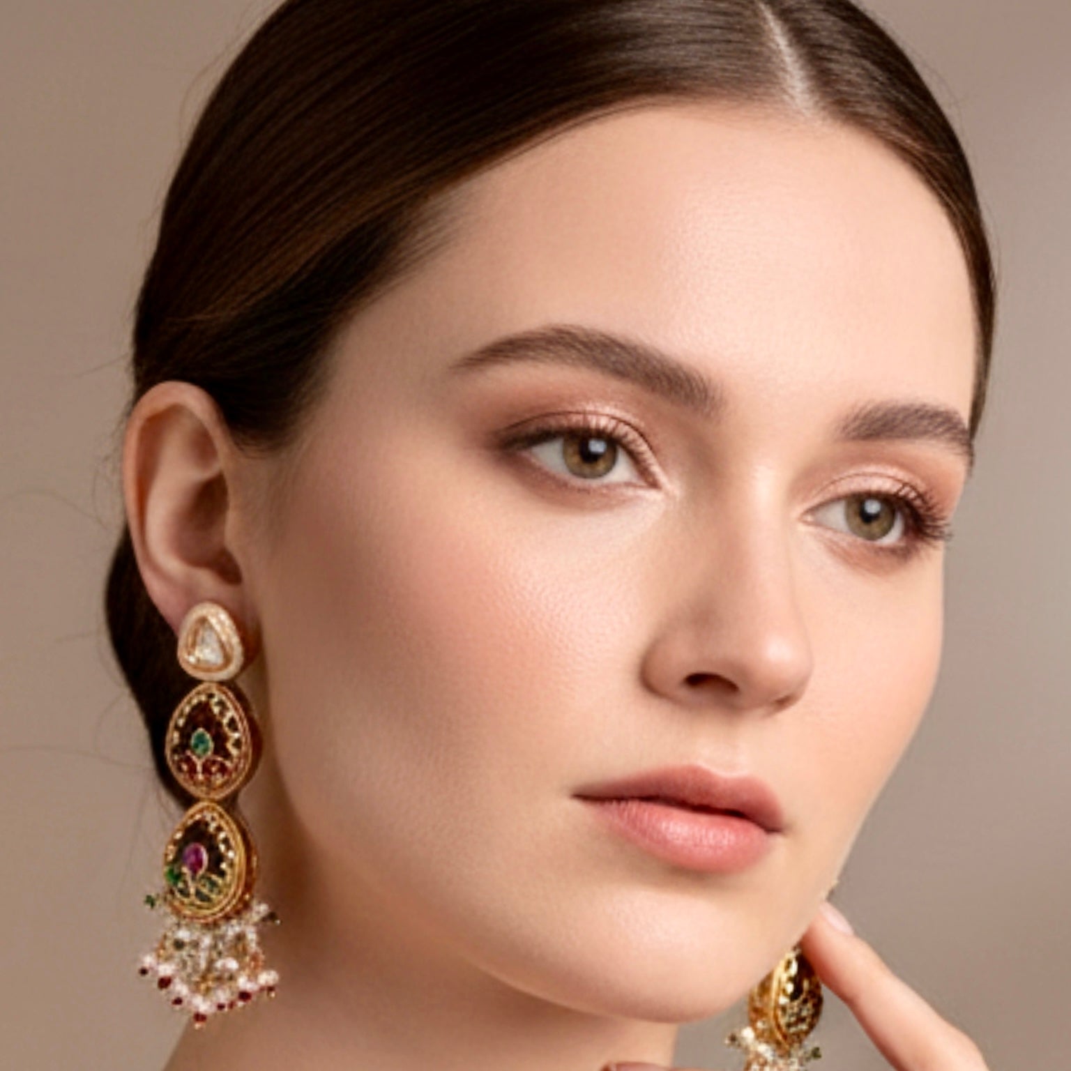 Ruby base Polki earrings