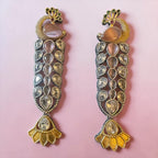 Peacock motif pink/lavender earrings