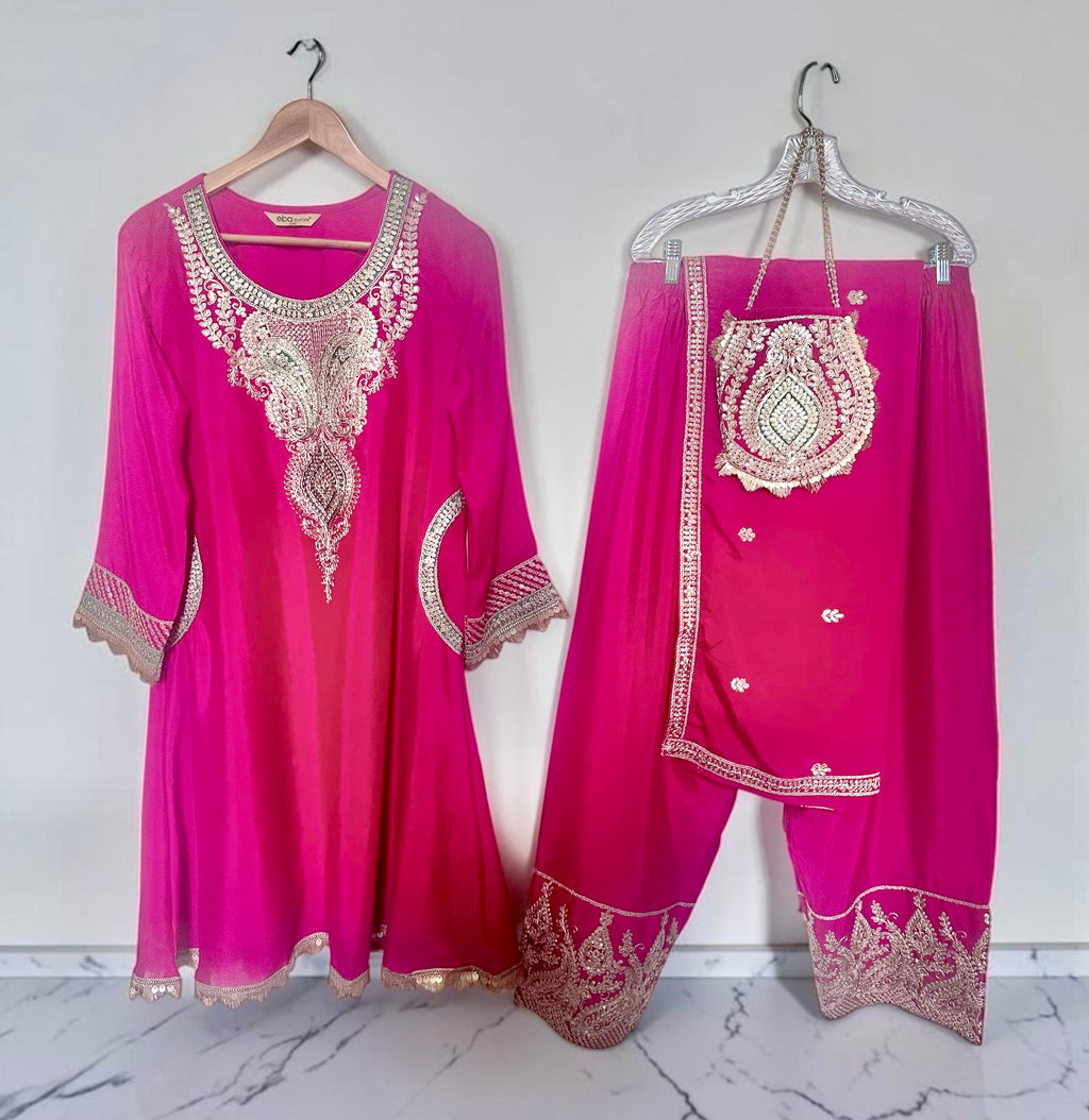 Hot pink  salwaar suit