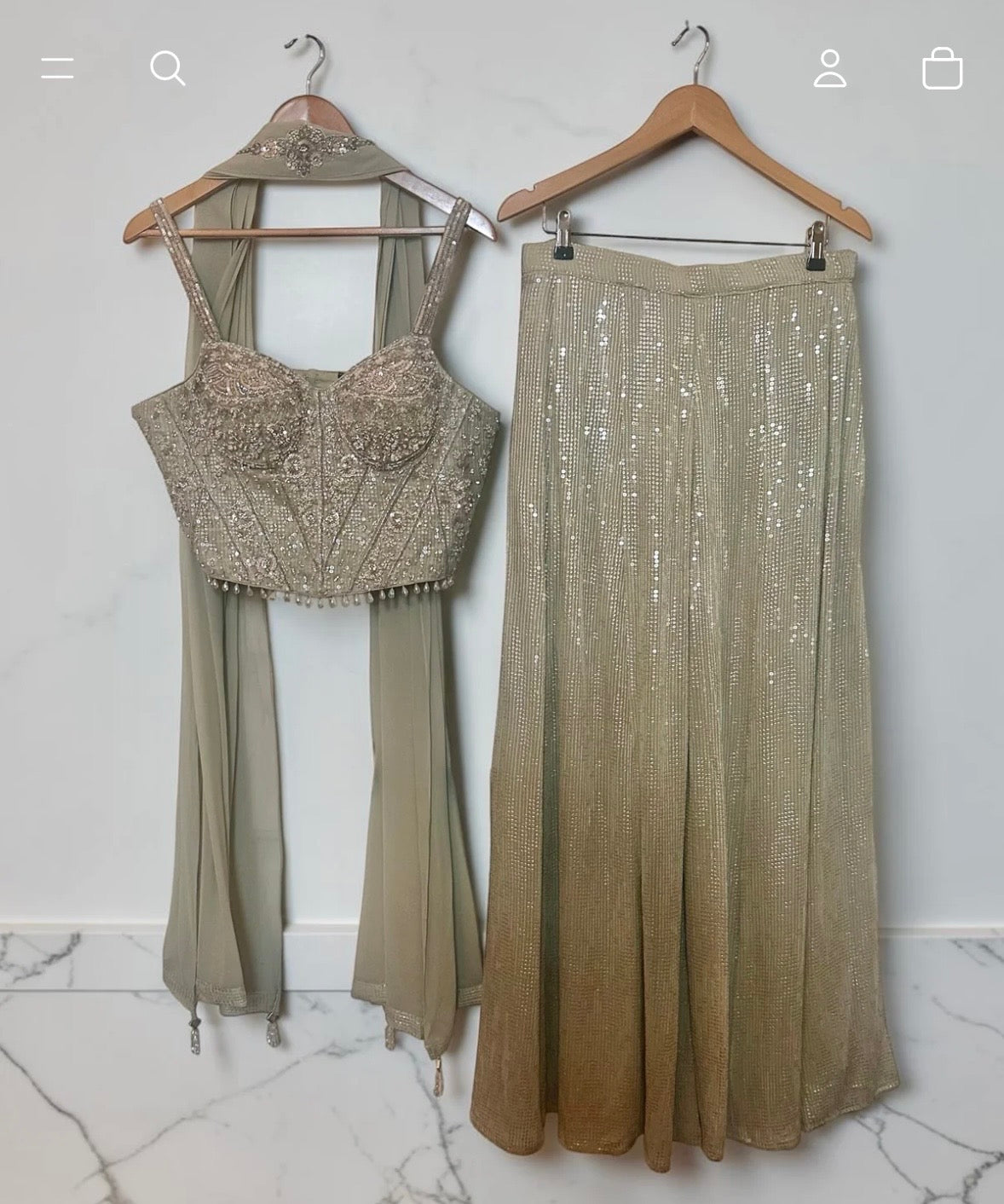 Silver grey corset fusion set