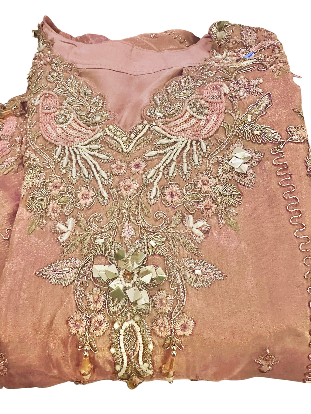 Pink embroidered sharara set