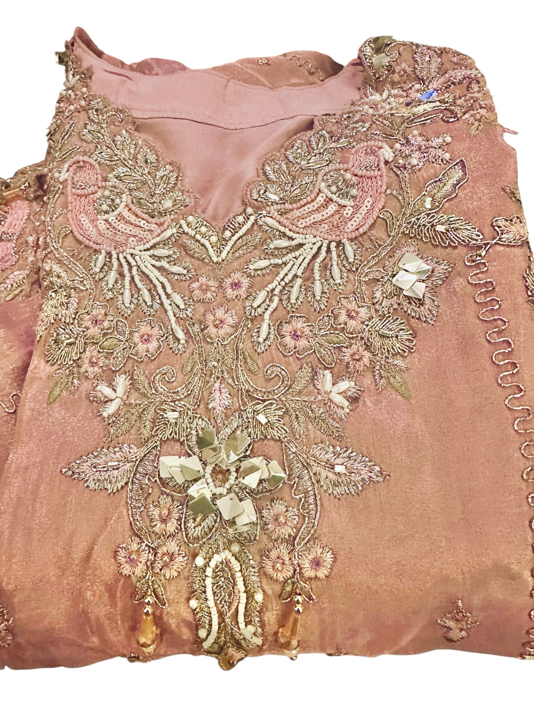 Pink embroidered sharara set