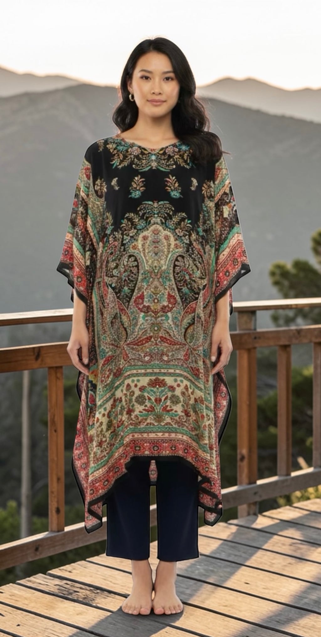 Navy blue kaftaan set