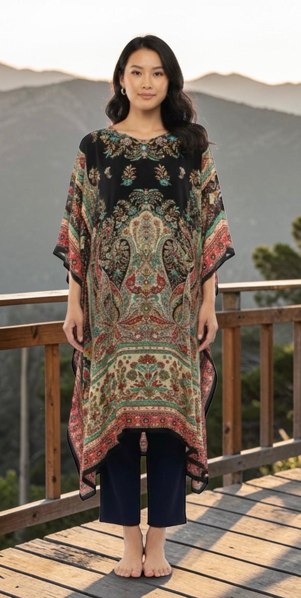 Navy blue kaftaan set