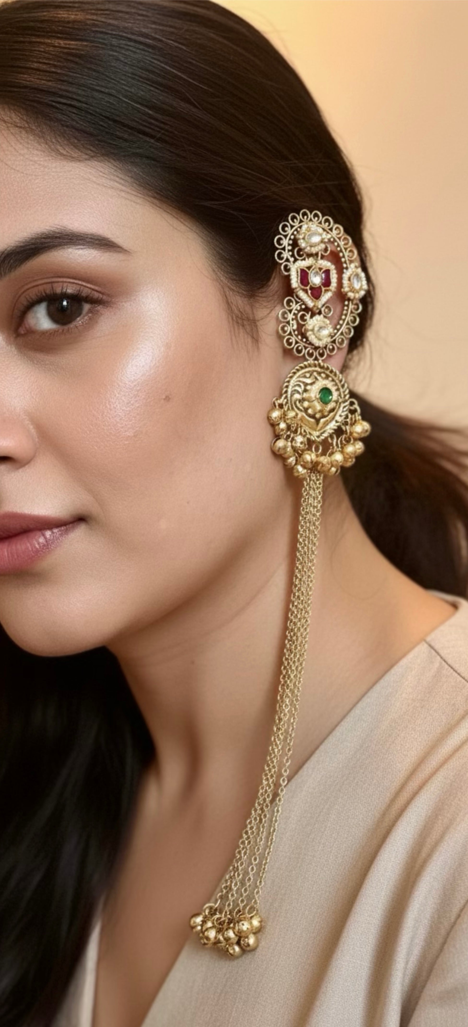 Ear cuff long earrings