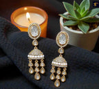 White Polki earrings